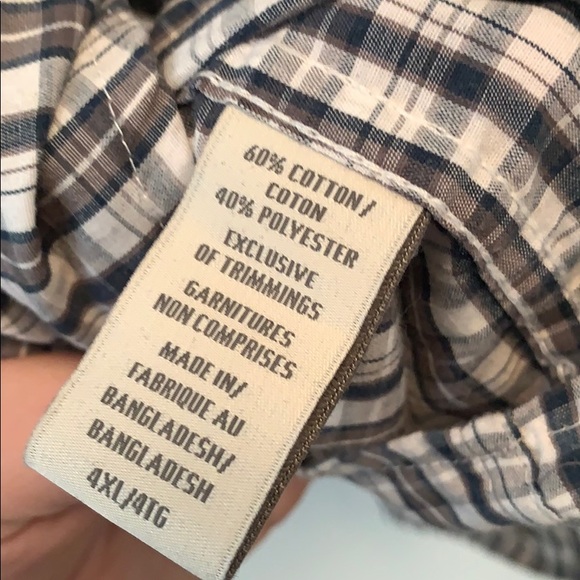 Denver Hayes classic fit grey navy plaid button up - Picture 4 of 5